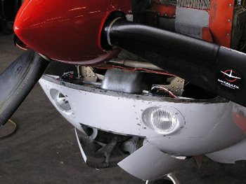 Cessna 210P HID landing and taxi light installation