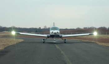 Doug Weir Grumman Tiger with XeVision HID wing tip lights