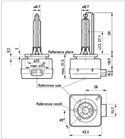 D1S bulb drawings with dimensions